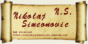 Nikolaj Simeonović vizit kartica